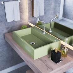 Imagem de Kit Cuba RT55 Com Torneira Pratika 1060 Metal 1/4 Volta Compace Verde Acqua