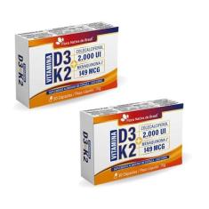 Imagem de 2x Vitaminas D3 + K2 30Caps (2000UI D3 e 149mcg K2) 500mg
