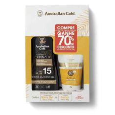 Imagem de Australian Gold Kit Protetor Solar Spray Gel Instant Bronze Fps15 237Ml + Protetor Facial Fps50 50G