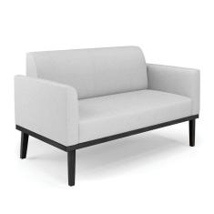 Imagem de Sofá Namoradeira Base De Madeira Fixa Preto Marisa Linho D03 - D`Rossi A05 Cinza