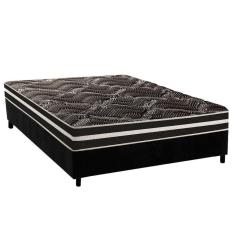 Imagem de Conjunto Box Casal Colchão Anatômico Paropas D28 Master Ag80 Black Double Face 17 + Base Crc Suede Black (138x188)