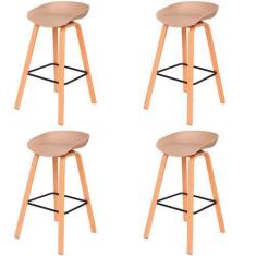 Imagem de Kit 4 Banquetas Toledo Fratini 83 (altura) Revestimento Polipropileno 