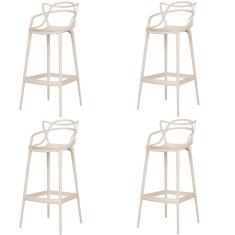 Imagem de Kit 4 Banqueta Aviv Allegra Solna Fratini 109 Cm (altura) Polipropileno Cor Fendi