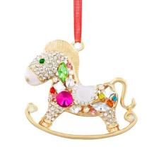 Imagem de SICOHOME Babys First Christmas Ornament 2024 - Enfeite de Natal de cavalo de balanço com strass, enfeite de Natal para bebê recém-nascido 1º enfeite de Natal menina menino para filho, filha, neto,