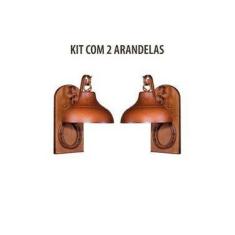 Imagem de Kit 2 Arandela Rústica Estancia Ferradura Madeira Madelustre