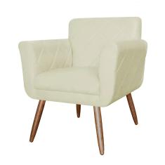 Imagem de Poltrona Decorativa Isabela em Tressê Pés Palito Suede Bege - DS Estofados
