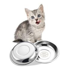 Imagem de VENTION Tigelas de aço inoxidável para gatos, tigela de comida para gatos em ambientes internos, tigela para gatos com bigode e fadiga, pratos rasos para gatos