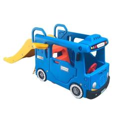Imagem de Playground Infantil 2 em 1 Ônibus Escorregador Plástico Brinquedo Colorido Brinqway Bw-228