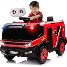Imagem de Caminhão de Bombeiro Zippy Toys 12V Vermelho Mangueira Controle