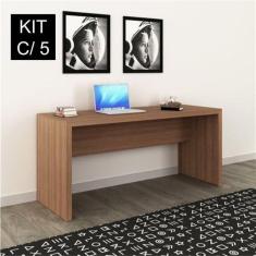 Imagem de Kit 5 Escrivaninhas 163cm Me4109 Amendoa