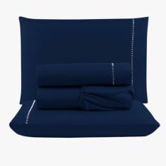 Imagem de Jogo De Lençol Peletizado 400 Fios Casal 4 Peças Barato - Casa - Hotel - Pousada - Royal