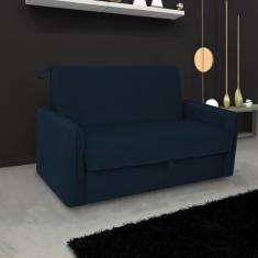 Imagem de Sofá Cama Para Sala De Estar Zaia Com Baú Suede Matrix - Az Azul