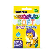 Imagem de Massinha de Modelar Acrilex 6 cores Baby Colors Tons Pasteis