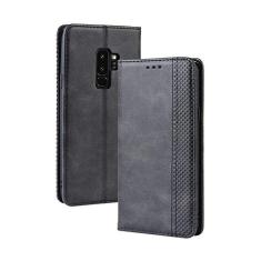 Imagem de Capa para Samsung Galaxy S9 Plus, capa flip carteira de couro para Samsung Galaxy S9 Plus, capa magnética retrô para celular, capa carteira com compartimentos para cartão
