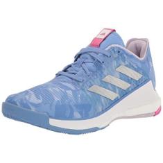 Imagem de adidas Tênis feminino Crazyflight Indoor Court, Blue Fusion/prata metálico/fúcsia lúcido, 35