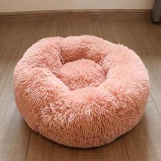 Imagem de KAIJIE Cama ortopédica para cães, confortável, cama redonda para cães e filhos, ultramacia, lavável, para cães e gatos, cama de pelúcia fofa para gatos com diâmetro de 90 cm