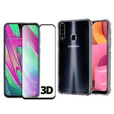 Imagem de Capa Capinha Case Anti Shock Compatível Samsung Galaxy A20s + Pelicula De Vidro 3D
