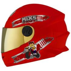 Imagem de Capacete Fechado Mixs Start Infantil Blocks, VERMELHO, 54