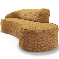 Imagem de Sofá 5 Lugares Curvo Living Firenze Esquerdo D02 Bouclê Mostarda 300cm Pb-03