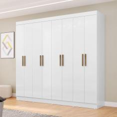 Imagem de Guarda-Roupa Casal Liberdade 8 Portas 4 Gavetas Branco - Pnr Móveis