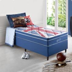 Imagem de Cama Box Colchão Solteiro Londres Mola Superlastic Anjos 88X188x63 Cm