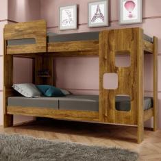 Imagem de Beliche Vegas 100% Mdf 1 Prateleira com Escada e Grade de Segurança Yp