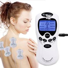 Aparelho Fisioterapia Tens e Fes 12 Eletrodos Portátil Choque Massagem  Digital Therapy Machine Massageador Acupuntura Pulso Elétrico Rpg