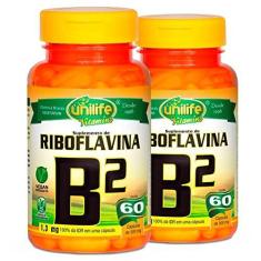 Imagem de Kit 2 Vitamina B2 Riboflavina 60 cápsulas Unilife