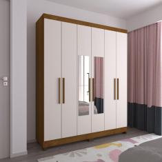 Imagem de Guarda Roupa 6 Portas Com Espelho E Pés Freijó Com Areia