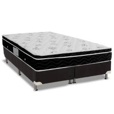 Imagem de Cama Box Queen: Colchão Molas Bonnel Ortobom Nanolastic Physical Spring + Base CRC Suede Black(158x198)