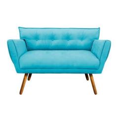 Imagem de Namoradeira Anitta Suede Pés Palito Castanho - D'rossi - Drossi