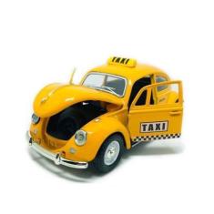 Imagem de Carrinho Miniatura De Metal Fusca Taxi Antigo Amarelo 13cm - Gici Toys