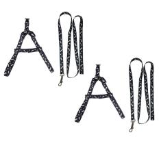 Imagem de Coleira Guia Peitoral Kit 2 Unidades Ajustavel Cao Cachorro Gato Pequeno Porte Pet Treinamento Passeio Ar Livre Caminhada