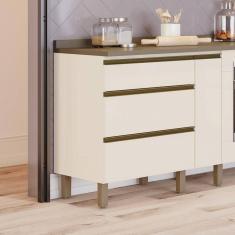 Imagem de Balcão De Cozinha 60 Cm 3 Gavetas Connect Henn Off White