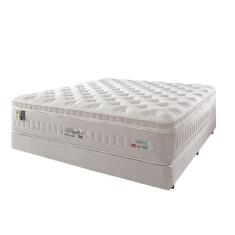 Imagem de Cama Box Casal + Colchão Mola Ensacada Látex Visco Gel Cinza