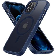 Imagem de Gyizho Capa magnética para iPhone 13 Pro, [teste de queda de grau militar] [compatível com MagSafe] Capa protetora fina, capa translúcida fosca à prova de choque 13 Pro capa de telefone 15.5 cm, azul