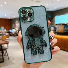 Imagem de Capa Galvanizada Astronauta para iPhone 11 12 13 14 Pro Max XS Max X XR 14 Plus 13 Pro Capa Soft Glitter Kickstand, T6, para iPhone 13Pro