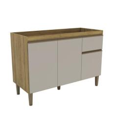 Imagem de Armário Balcão de Cozinha 120cm com 3 Portas e 1 Gaveta 2405 - Mademov