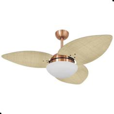 Imagem de Ventilador De Teto Kovalski Cobre 3 Pás Palmae Natural 220V Com Contro