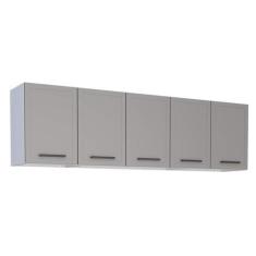 Imagem de Armário Aéreo de Cozinha Cinza em Aço 192cm com Porta de Metal Juno Co