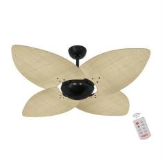 Imagem de Ventilador De Teto Kovalski Nero Office 4 Pás Palmae Natural 127V Com