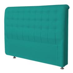 Imagem de Cabeceira Estofada Dama Capitonê 160 cm para Cama Box Queen Suede  Turquesa para Quarto - AM Decor