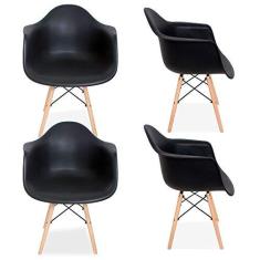 Imagem de Kit 04 Cadeiras Decorativa Eiffel Melbourne F03  com Pés de Madeira - Lyam Decor