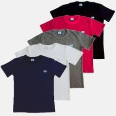 Imagem de Kit 5 Camiseta Infantil Manabana Basica Cores 4 ao 10