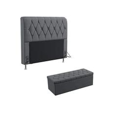 Imagem de Kit Cabeceira Sirius 160 Para Cama Queen e Calçadeira Sagitarius Sued  Aradecor