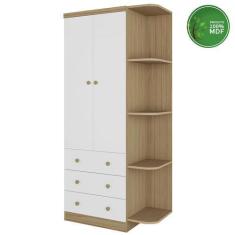 Imagem de Guarda Roupa Infantil 2 Portas E Prateleira Smim Móveis Peroba Branco