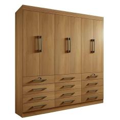 Imagem de Guarda Roupa Mônaco Casal 6 Portas 12 Gavetas Cor Cinamomo