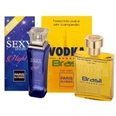 Imagem de Kit 02 Perfumes Vodka Brasil Amarelo + Sexy Woman Night - Paris Elysee
