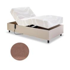 Imagem de Cama Solteiro Centauro Suéde Marrom 97X205x64 Cm Sem Fio - Pilati
