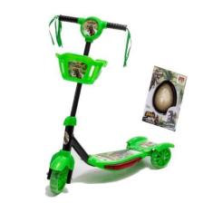 Imagem de Patinete Cestinha Prática Útil 3 Rodas Mobilidade Som Luz - DM Toys